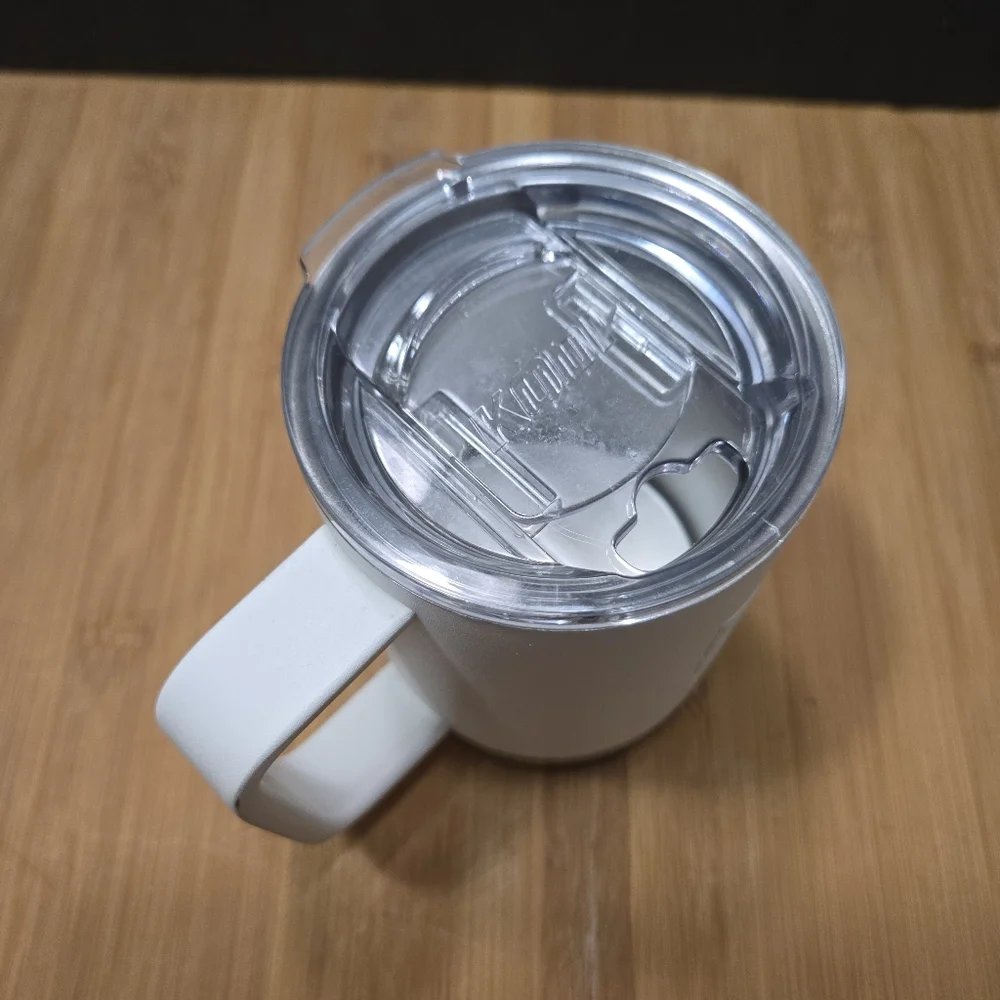KODI mug by HEB White Matte Stainless Steel Mug with handle and lid